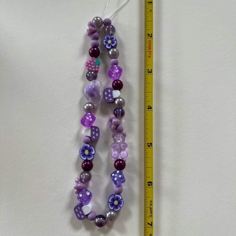 Purple 💜😈 Beaded Phone Charm - Picture 3 of 3